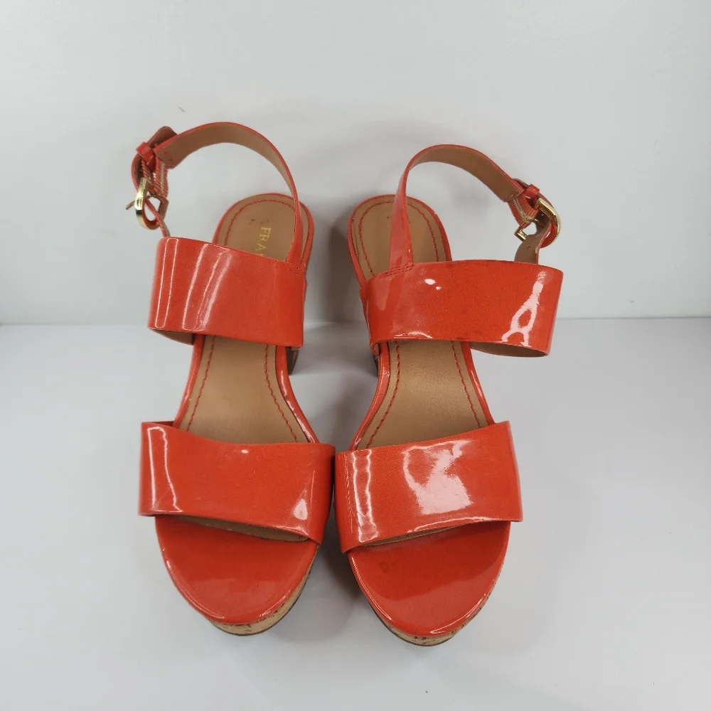 FRANCO SARTO Orange Platform Heels.